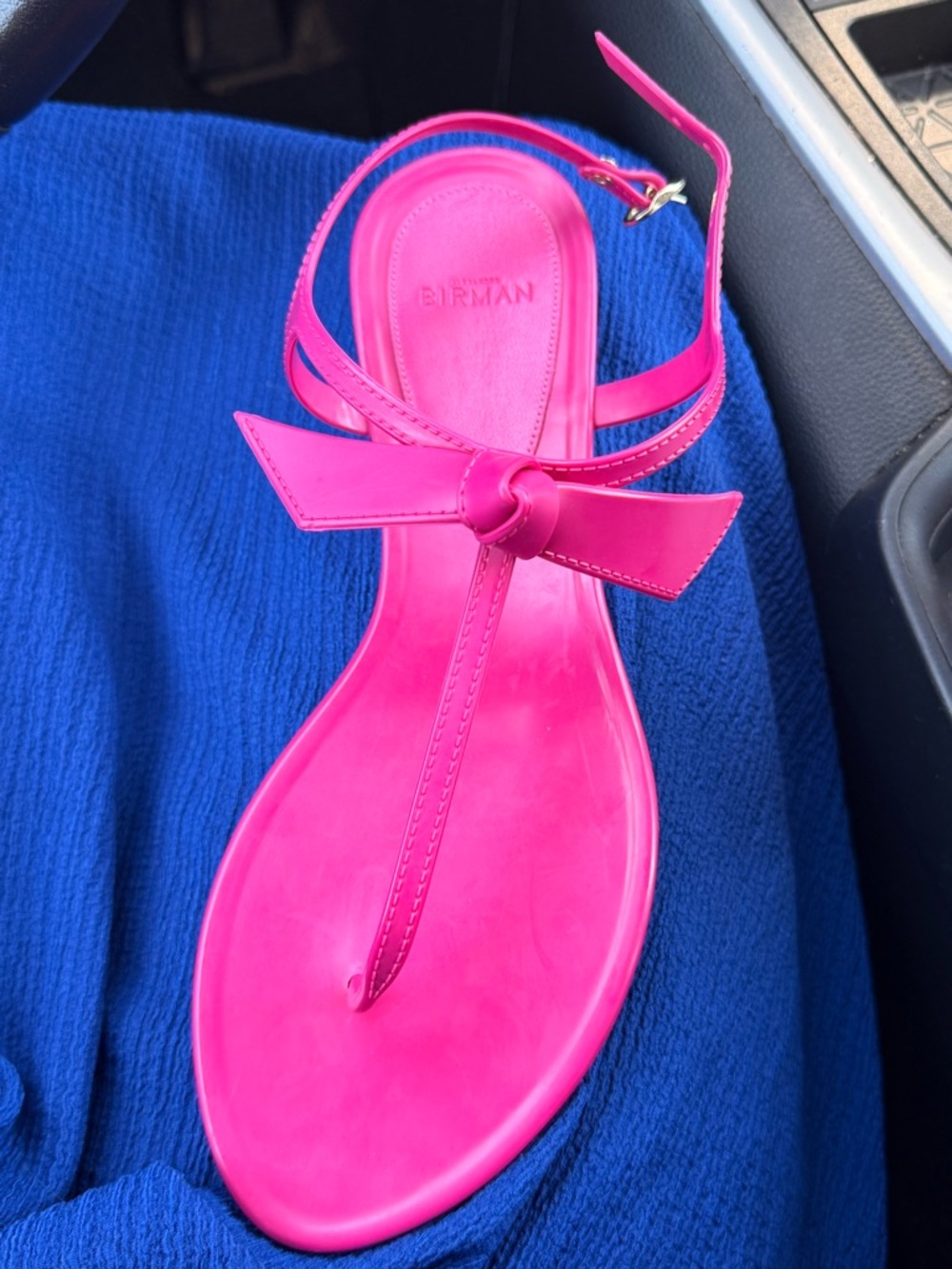 Alexandre Birman Neon Pink Leather Sandals